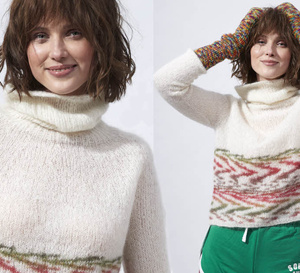Tricot expliqué : pull col roulé avec fil jacquard - Explications gratuites