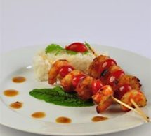 recette : brochettes de crevettes marinées au sirop d'agave