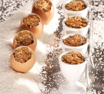 recette de Christian Bidard : Oeufs coco surprise spéculoos framboise