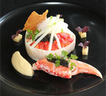 recette de Philippe Arrambide : fricassée de homard breton, céleri, pomme verte, caviar, sauce au vermouth