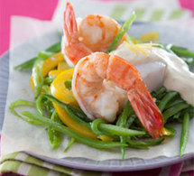 papillote de poisson et gambas, sauce gourmande citron gingembre