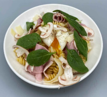 Fusilli, hachis de champignon rosées et oeuf mollet : recette de chef