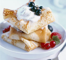 recette  : crêpes aux fruits rouges