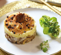 Menu de 3 chefs - Recette de Aurélie Duchêne : Parmentier de Chérie, châtaigne et cèpes