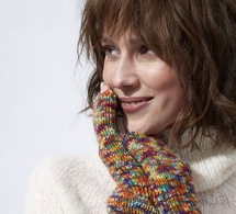 Tricot expliqué : mitaines multicolore - Explications gratuites